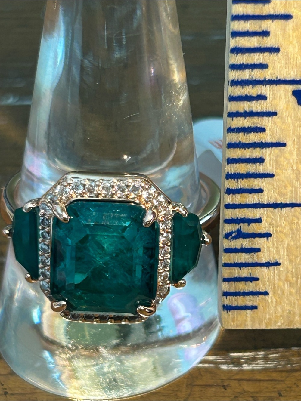 NWT BP May 2025 Deep green stone on Rose Gold Plating- size 10